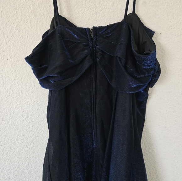 Vintage All That Jazz Dress Black Blue Women Metallic Mini Fit Flare Whimsigoth - Picture 11 of 13